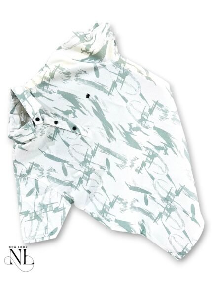 Casual Lite Green Printed Polo Half T-Shirt Nature-Inspired