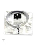 Casual Printed Grey Full Shirt for Men Formal & Stylish