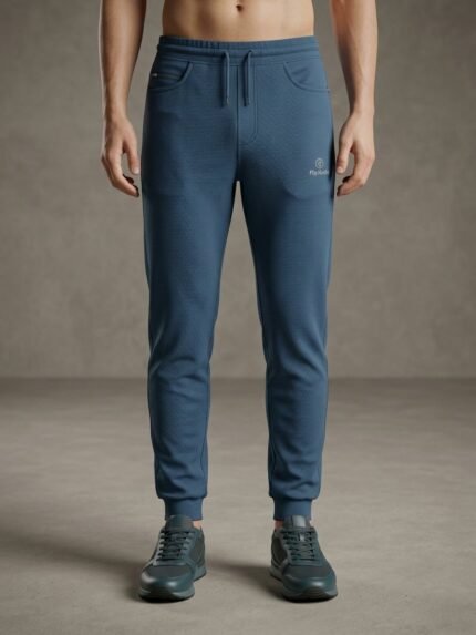 Buy Trendy Dark Blue Lycra Track Pant for Men