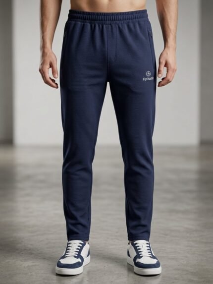 Buy Stylish Navy Blue Lycra Track Pant for Men
