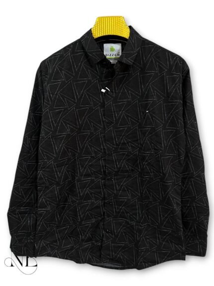 Classic Jet Black Full Print Shirt & Modern Designs