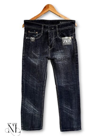 Stylish Solid Dark Grey Baggy Jeans for Men