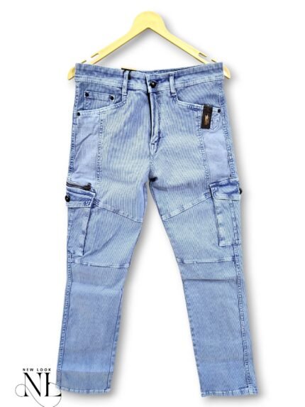 Stylish Solid Sky Blue Cargo Pants for Men - Utility Trousers