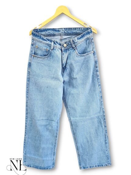 Streetwear Ice Blue Baggy Jeans for Men & Classic