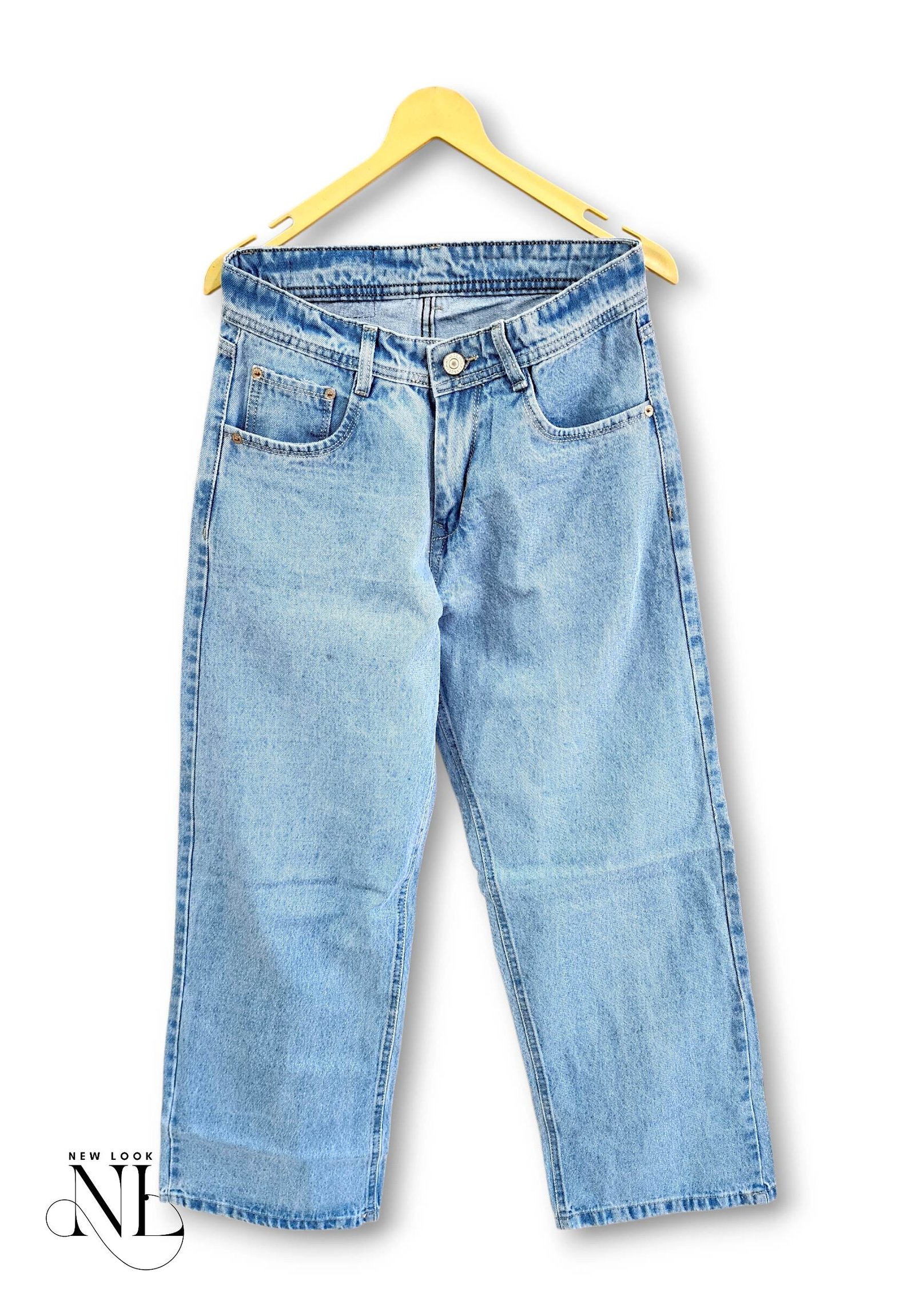 Streetwear Ice Blue Baggy Jeans for Men & Classic Streetwear Ice Blue Baggy Jeans for Men & Classic