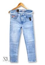 Straight Fit Sky Blue Basic Jeans for Men - Classic Denim