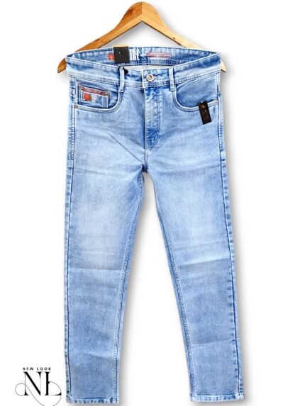 Straight Fit Sky Blue Basic Jeans for Men - Classic Denim