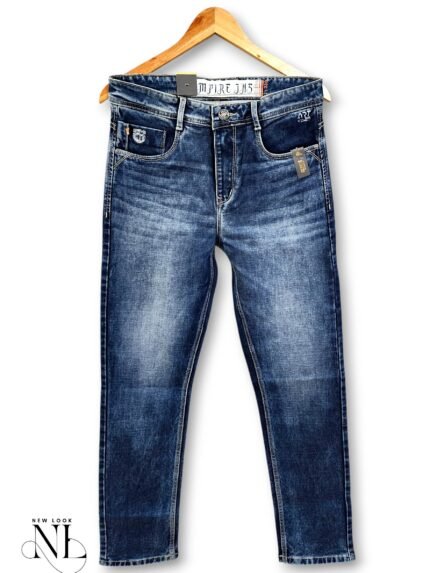 Straight Fit Dark Blue Basic Jeans for Men - Classic Denim