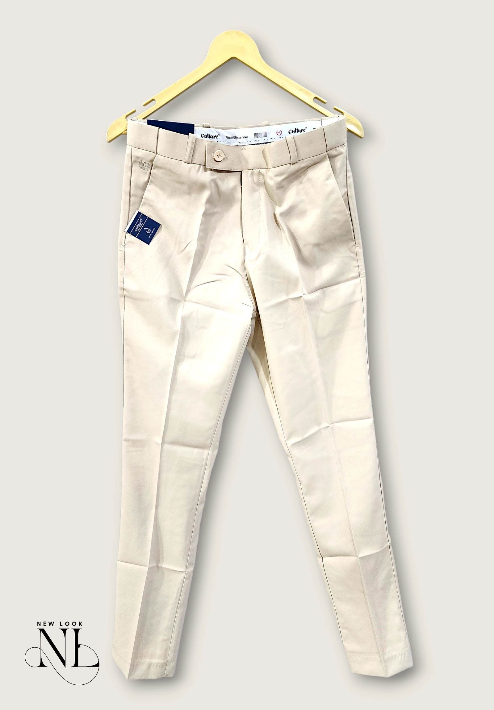 Stylish Cream Formal Pants for Men & Office Trousers Stylish Cream Formal Pants for Men & Office Trousers