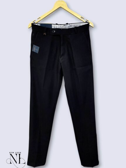 Plain Solid Black Formal Pants for Men - Premium