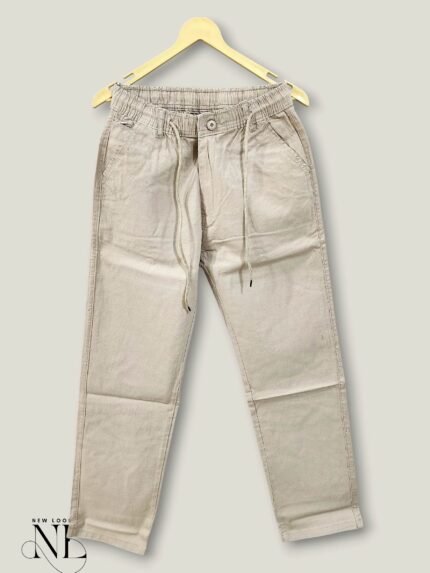 Classic Plain Cream Linen Pants & Premium Breathable