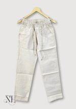 Classic Plain Cream Linen Pants for Men & Summer Trousers
