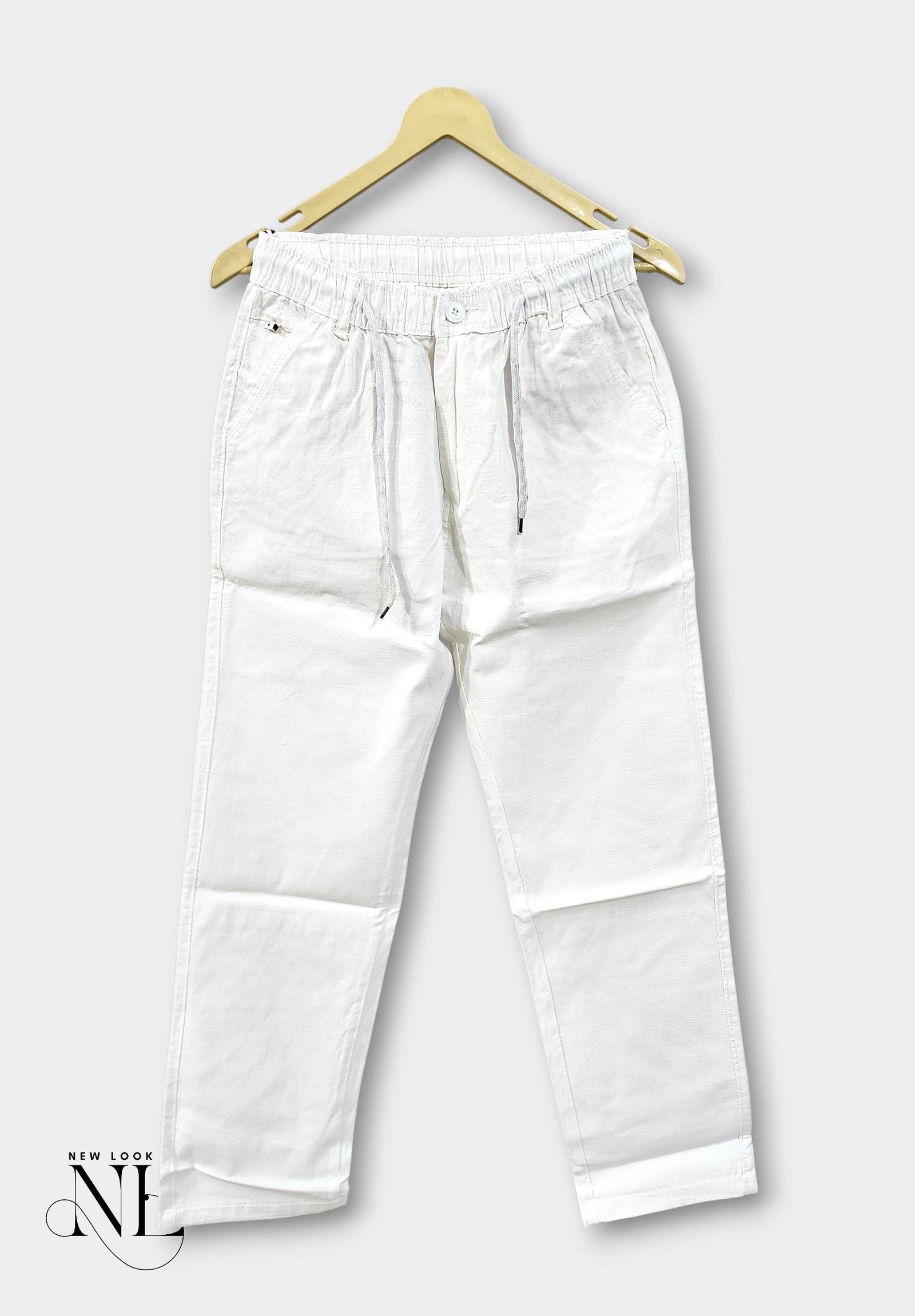 Classic Plain White Linen Pants for Men & Summer Trousers Classic Plain White Linen Pants for Men & Summer Trousers