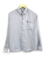 Classic Plain Linen Lite Grey Full Shirt for Men - Summer Shirt