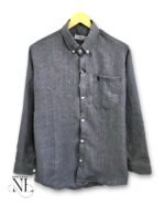 Plain Linen Dark Grey Full Shirt for Men - Premium Breathable