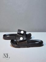 premium Jet Black Slides for Men - Comfort Slides