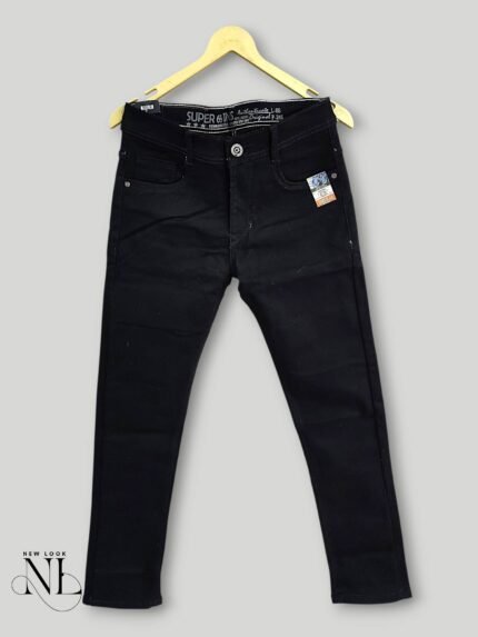 Trendy Black Basic Denim Jeans for Men - Essential Style