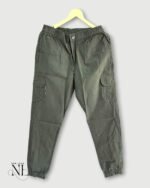 Classic Pista Green Cotton Cargo for Men - Vintage Style