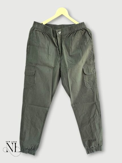 Classic Pista Green Cotton Cargo for Men - Vintage Style