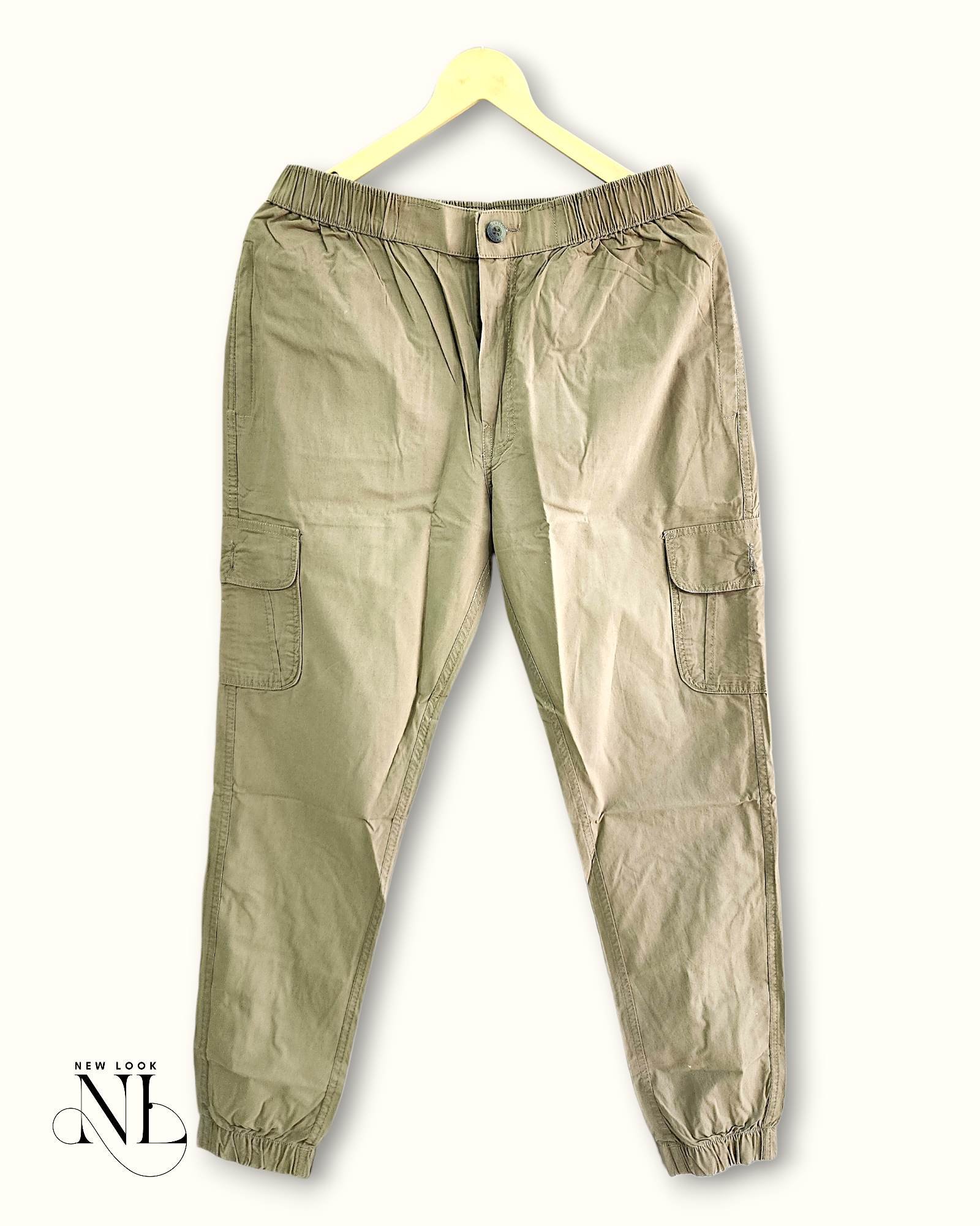 Classic Cream Cotton Cargo for Men - Vintage Utility Style Classic Cream Cotton Cargo for Men - Vintage Utility Style