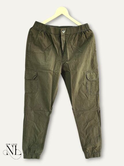 Trendy Olive Green Cotton Cargo for Men - Military Style