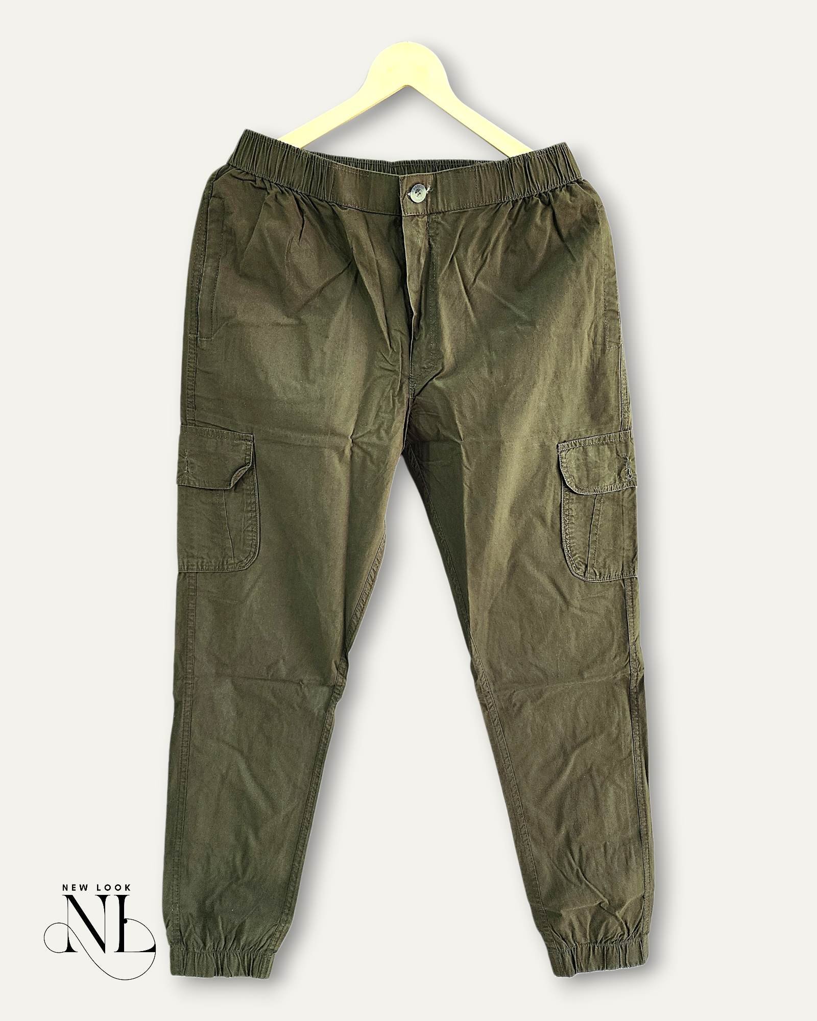 Trendy Olive Green Cotton Cargo for Men - Military Style Trendy Olive Green Cotton Cargo for Men - Military Style