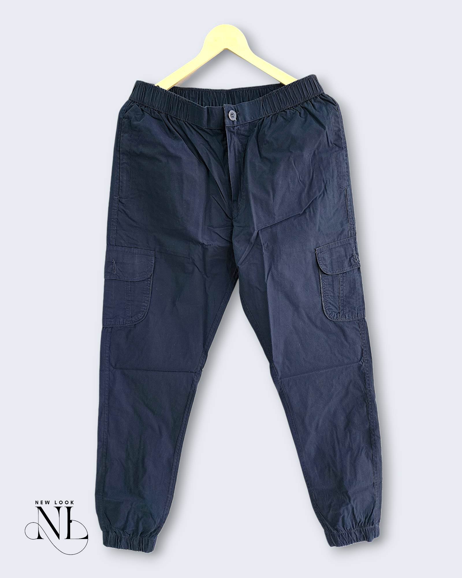 Trendy Navy Blue Cotton Cargo for Men - Modern Utility Style Trendy Navy Blue Cotton Cargo for Men - Modern Utility Style