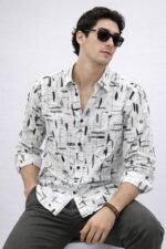 Stylish White Printed Full Shirt for Men - Fresh Summer Style