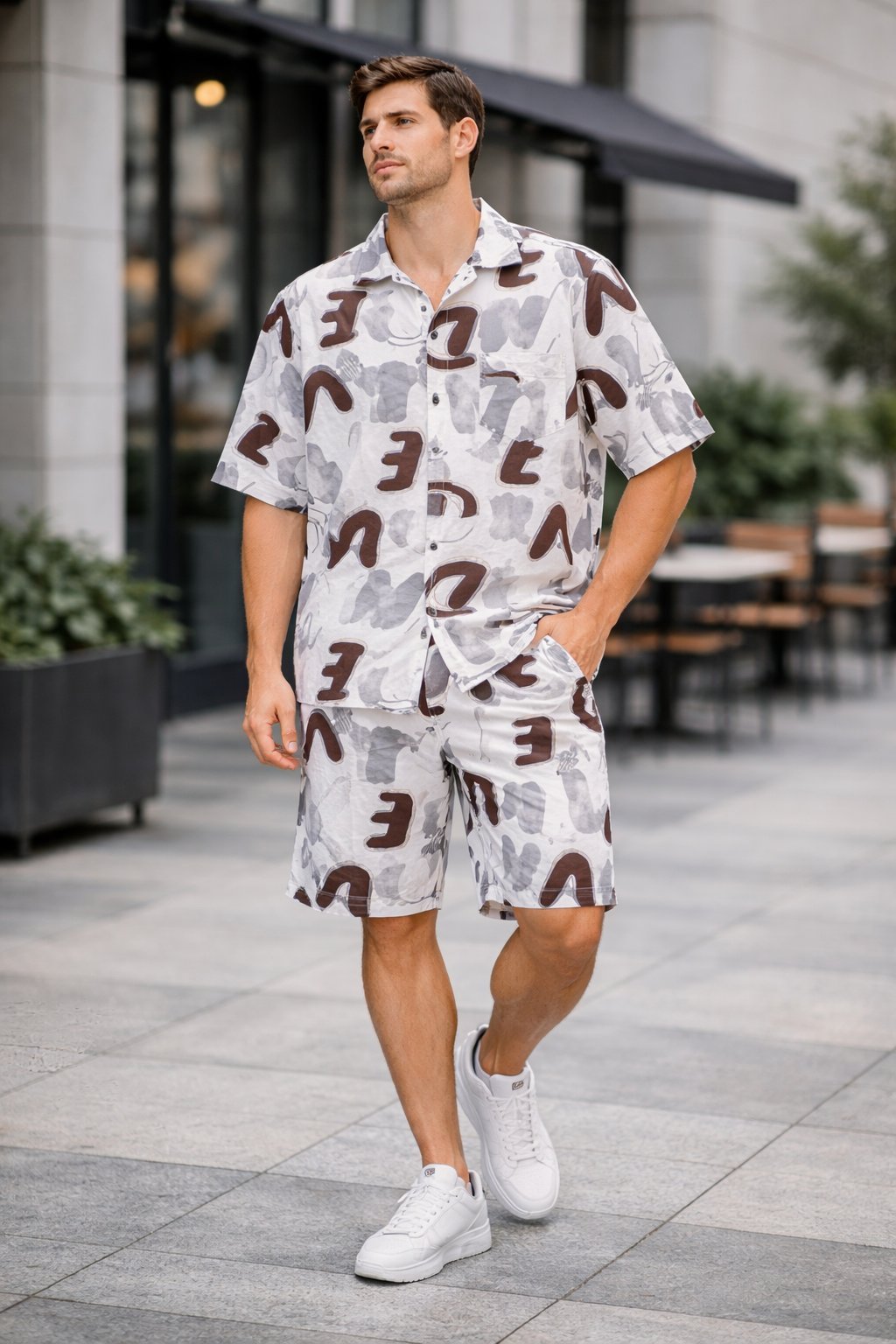 Buy Stylish Steel Grey Printed Cotton Cord Set for Men Buy Stylish Steel Grey Printed Cotton Cord Set for Men