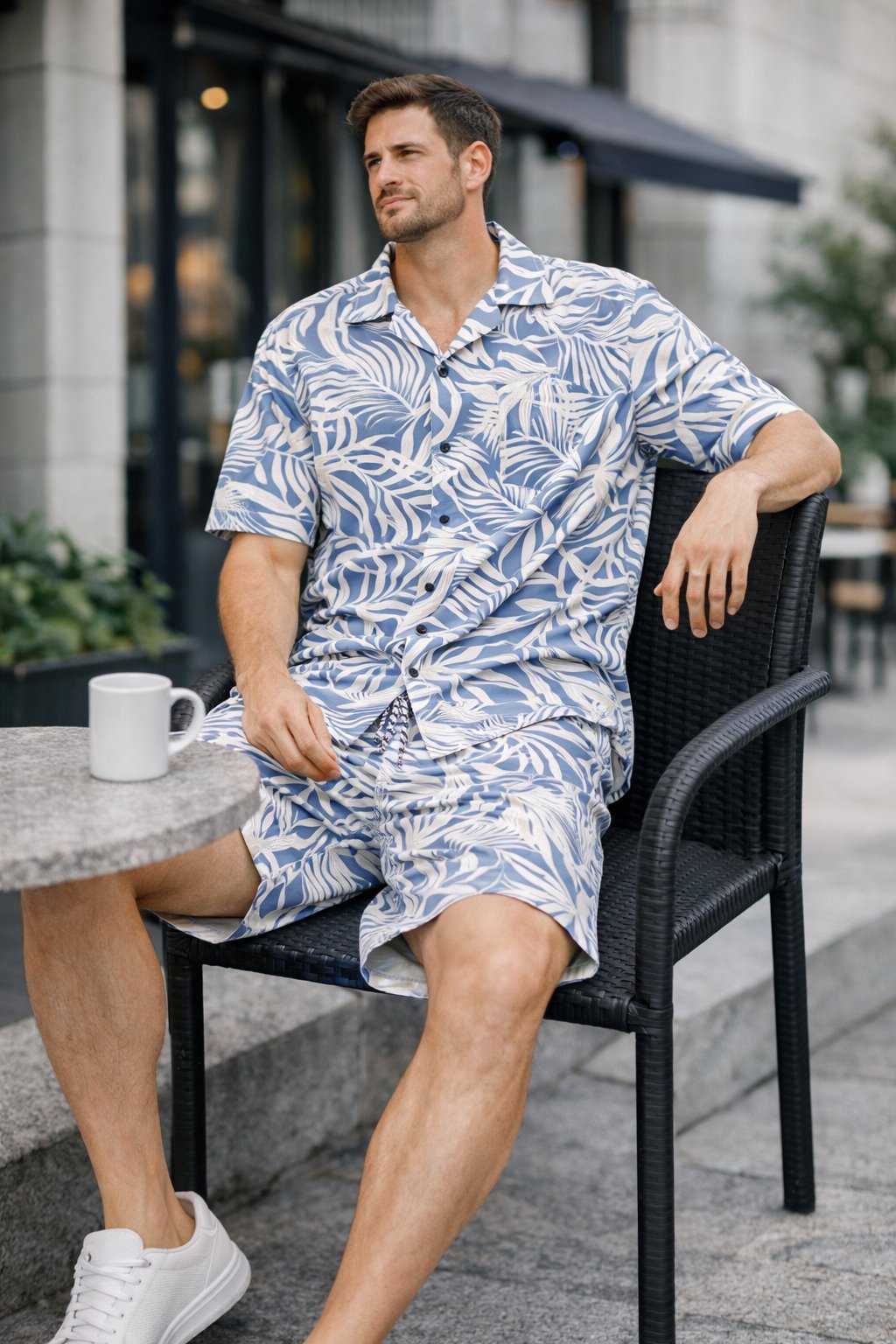 Buy Classic Sky Blue Printed Cotton Cord Set for Men Buy Classic Sky Blue Printed Cotton Cord Set for Men