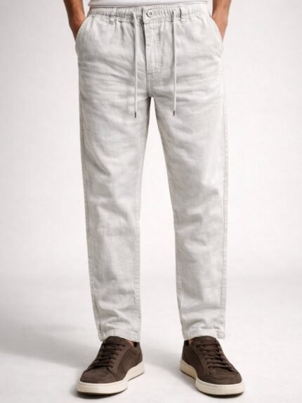 Stylish Cream Linen Pants for Men - Premium Trousers