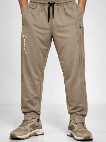 Classic Cream Track Pants for Men - Premium Activewear