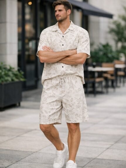 Buy Stylish Cream Printed Cord Set & Matching Set