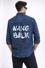 Stylish Navy Blue Denim Shirt for Men