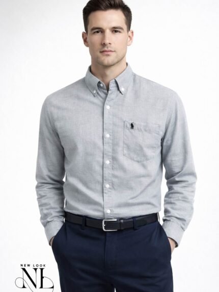 Classic Plain Linen Lite Grey Full Shirt for Men - Summer Shirt