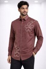 Best Maroon Printed Full Shirt for Men - Casual Printed Shirt
