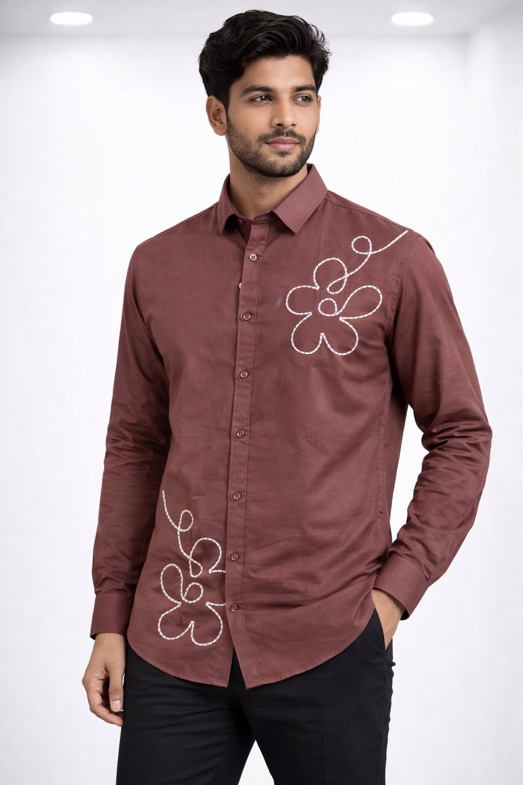 Best Maroon Printed Full Shirt for Men - Casual Printed Shirt Best Maroon Printed Full Shirt for Men - Casual Printed Shirt
