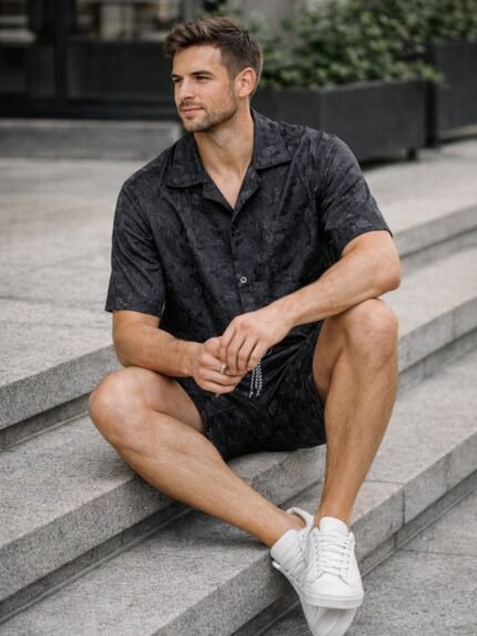 Buy Trendy Black Printed Cord Set & Matching Set