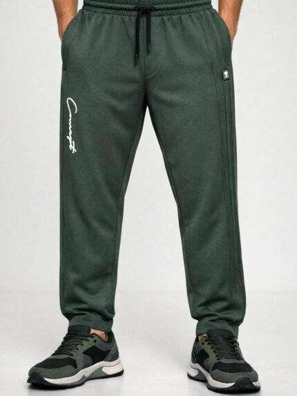 Classic Dark Green Track Pants for Men - Premium Activewear