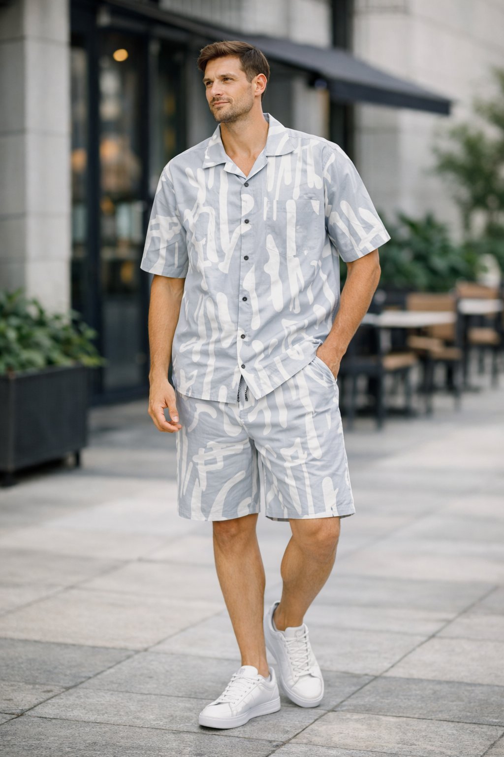 Buy Lite Grey Printed Cotton Cord Set for Men Stylish Buy Lite Grey Printed Cotton Cord Set for Men Stylish