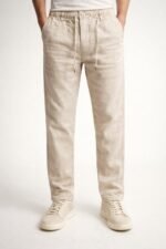 Classic Plain Cream Linen Pants & Premium Breathable