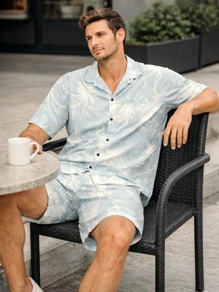 Buy Best Sky Blue Printed Cord Set for Men & Fresh Style