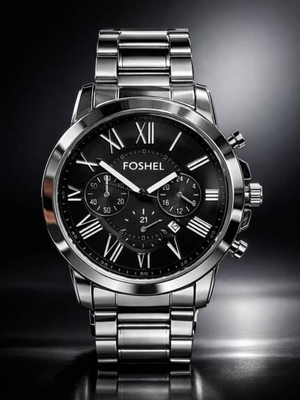 Classic Jet Black Trendy Watch for Men - Stylish Timepiece