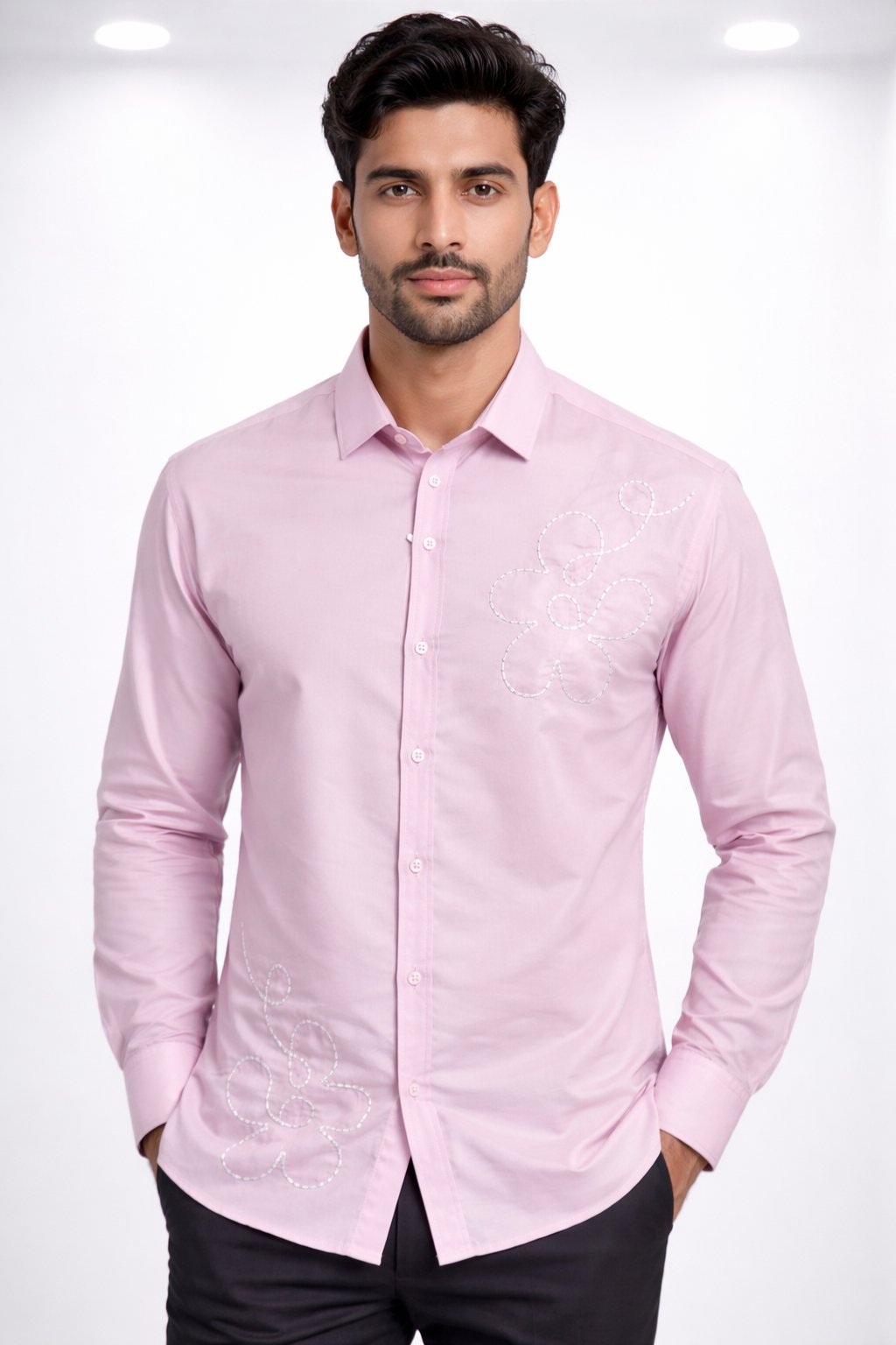Premium Pink Printed Full Shirt for Men - Stylish Casual Premium Pink Printed Full Shirt for Men - Stylish Casual