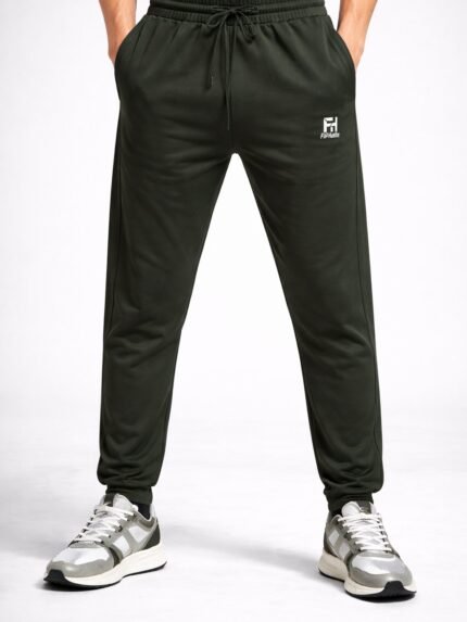 Best Trendy Dark Green Lycra Track Pant for Men
