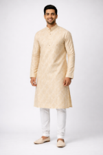 Sunshine Lite Yellow Printed Kurta Pajama Set for Men