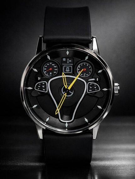 Trendy Jet Black Formal Watch for Men - Dress Timepiece