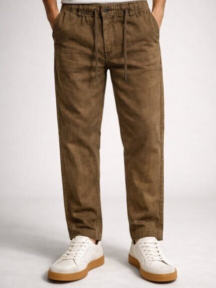 Classic Plain Lite Brown Linen Pants & Premium Versatile