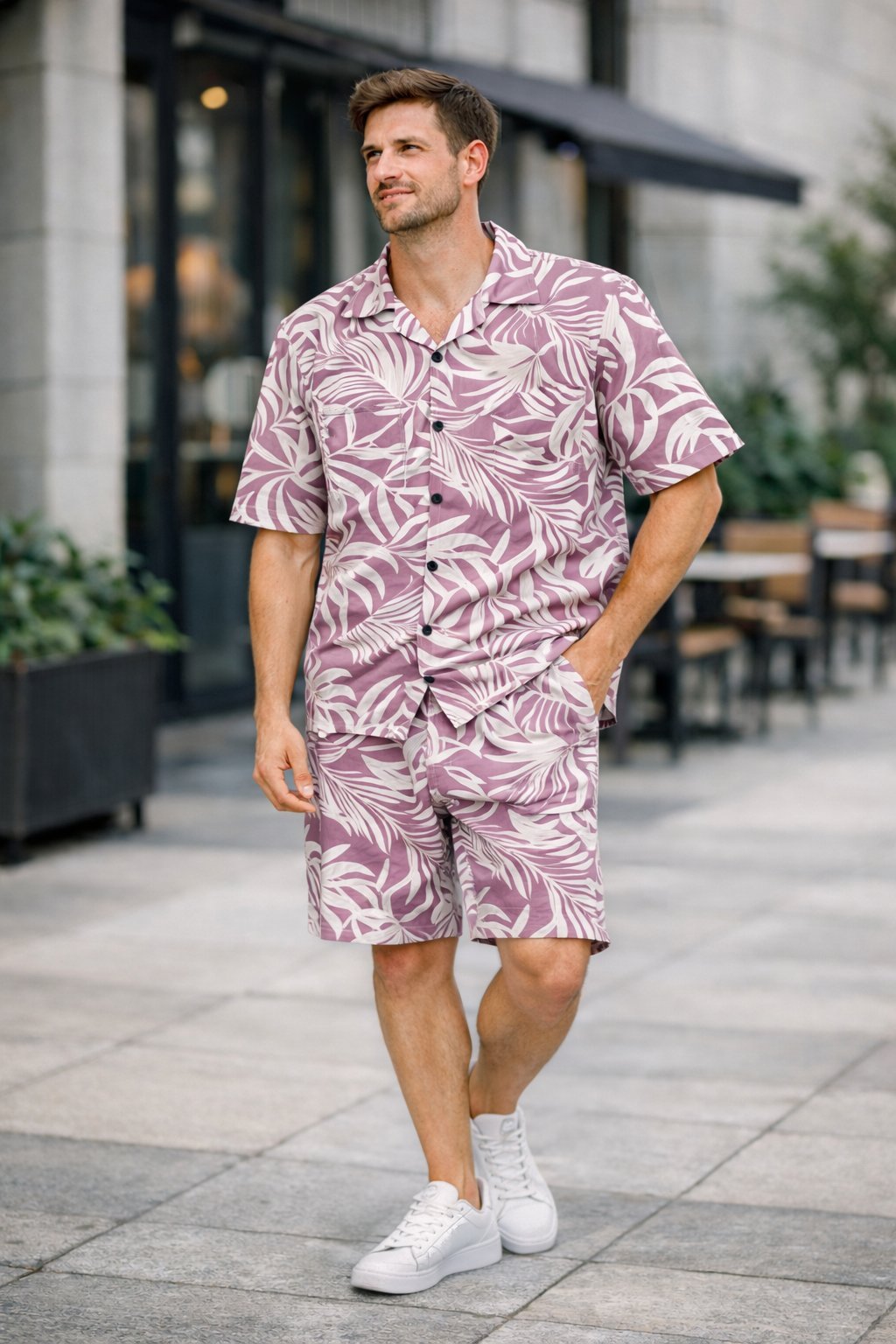 Buy Classic Pink Printed Cotton Cord Set for Men Online Buy Classic Pink Printed Cotton Cord Set for Men Online