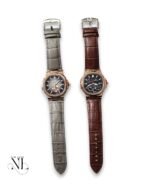 Classic Grey Leather Strap Watch for Men